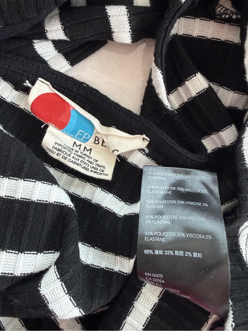 Free People FP Beach Striped Ribbed Oversized Sweater Long Sleeve Women Size M - Picture 9 of 10